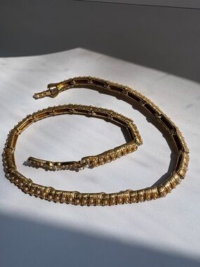 Vintage Marcel Boucher 0456 Seed Pearl Gold Tone Choker Necklace with extension